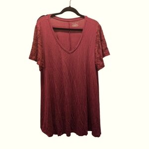 Lane Bryant Classic Flutter-Sleeve Burnout Top